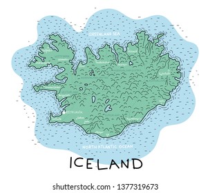 Iceland vector map