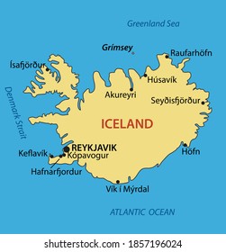 Iceland - vector map of country