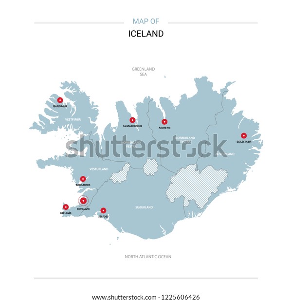 Iceland Vector Map Editable Template Regions Stock Vector (Royalty Free ...