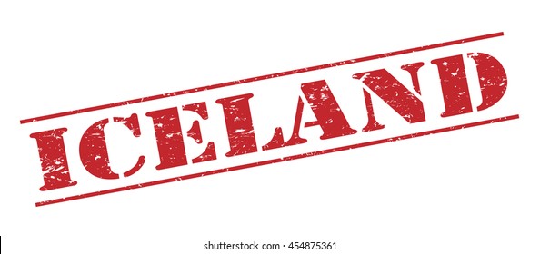 iceland vector stamp on white background