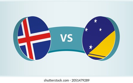 Iceland versus Tokelau, team sports competition concept. Round flag of countries.