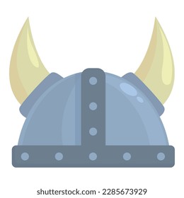 Iceland warrior helmet icon cartoon vector. Travel map. Ocean island