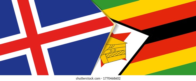 Banderas de Islandia y Zimbabwe, dos banderas vectoriales símbolo de relación o enfrentamiento.