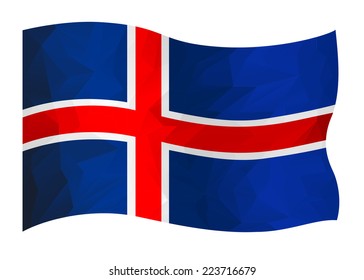 Icelandian flag  in polygonal design