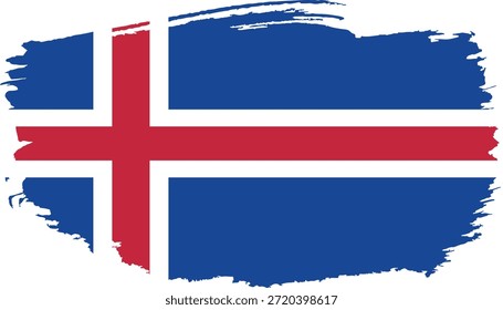 Elemento de diseño de trazo de pincel de bandera islandesa