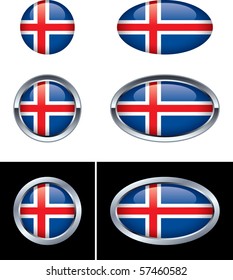 Icelandic Flag Buttons