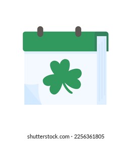 Icelandic flag calendar Reminder of Saint Patrick's Day with a Clover