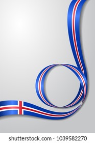 Icelandic flag wavy abstract background. Vector illustration.