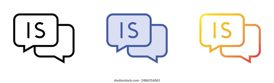 icelandic icon. Linear, Blue Fill and Gradient Style Design Isolated On White Background