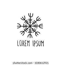 Icelandic magic runic sign (Aegishjalmur), doodle icon