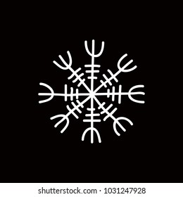 Icelandic magic runic sign (Aegishjalmur), doodle icon