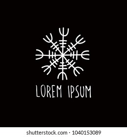 Icelandic magic runic sign (Aegishjalmur), doodle icon