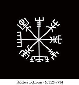 Icelandic magic runic sign (Vegvisir), doodle icon