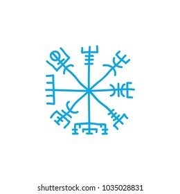 Icelandic magic runic sign (Vegvisir), doodle icon