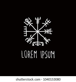 Icelandic magic runic sign (Vegvisir), doodle icon