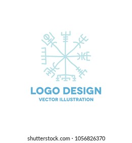 Icelandic magic runic sign (Vegvisir), doodle icon