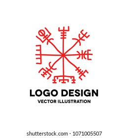 Icelandic magic runic sign (Vegvisir), doodle icon