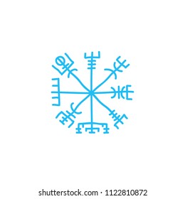 Icelandic magic runic sign, Vegvisir doodle icon