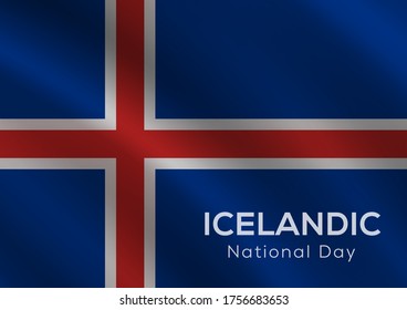 icelandic national day on 17 june iceland flag vector