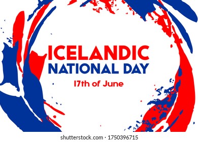 Icelandic Republic Day (Icelandic: Þjóðhátíðardagurinn). Iceland national day. Is an annual holiday in Iceland which commemorates the foundation of The Republic of Iceland 17 June 1944. Vector EPS10.