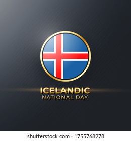 Icelandic Republic Day vector illustration .Template for independence day elegant and luxurious .
