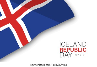 Icelandic Republic Day vector illustration.