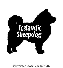 Icelandic Sheepdog Dog silhouette dog breeds logo dog monogram vector