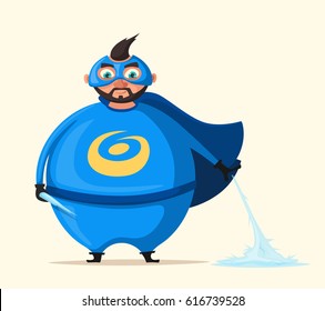 Iceman. Incredible superhero. Cartoon vector illustration.