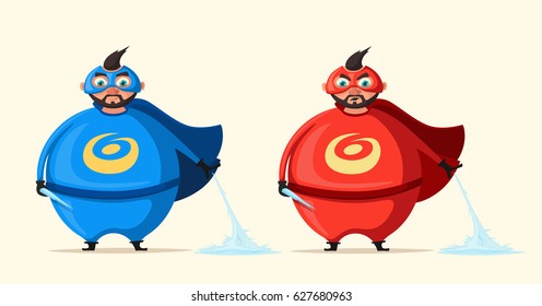 Iceman. Incredible superhero. Cartoon vector illustration.