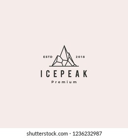 icepeak ice peak mount mountain stone logo vector hipster retro vintage label illustration