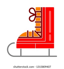 ice-skate icon - skating sign isolated, skating sport illustration - fun activity icon