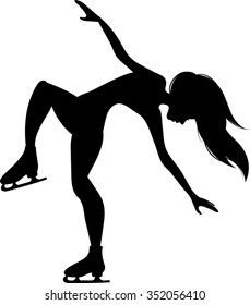 Ice-Skater Silhouette - Vector Illustration