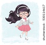 Ice-skating girl vector design.