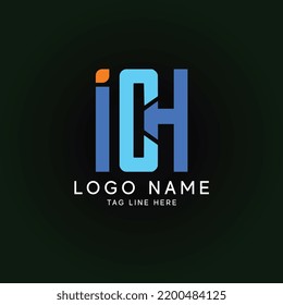 ICH i c h three 3 letter logo combination alphabet vector creative company icon design.