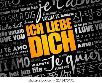 ICH LIEBE DICH (Ich liebe dich auf Deutsch) in verschiedenen Sprachen der Welt