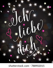 Ich Liebe Dich Lettering with Lights