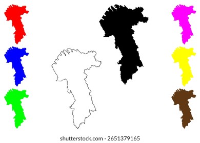 Ichihara cidade (Japão, Nihon-koku ou Nippon-koku, região de Kanto) mapa ilustração vetorial, esboço rabisco Ichihara-shi mapa