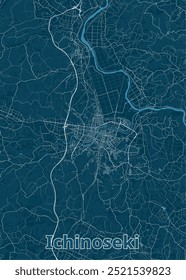 Ichinoseki, Japón mapa artístico poster