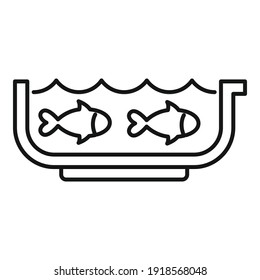 Ichthyology aquarium icon. Outline ichthyology aquarium vector icon for web design isolated on white background