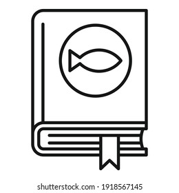 Ichthyology Book Icon. Outline Ichthyology Book Vector Icon For Web Design Isolated On White Background