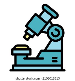 Ichthyology microscope icon. Outline ichthyology microscope vector icon color flat isolated