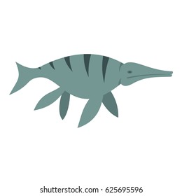Ichthyosaur dinosaur icon flat isolated on white background vector illustration