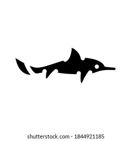 ichthyosaurus dinosaur glyph icon vector. ichthyosaurus dinosaur sign. isolated contour symbol black illustration