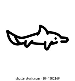 ichthyosaurus dinosaur line icon vector. ichthyosaurus dinosaur sign. isolated contour symbol black illustration