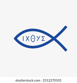 Ichthys sign. Jesus fish. Evolutionary concept. Vector illustration