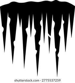 Icicle cave formation silhouette graphic