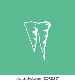 Icicle Christmas New Year  Flat Icon On Green Background