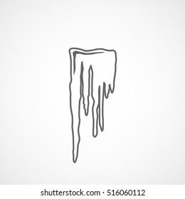 Icicle Christmas New Year Line Icon On White Background