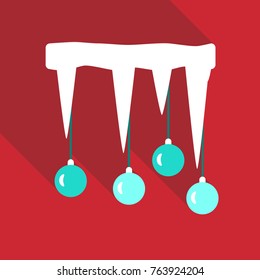 icicle christmas toy Vector illustration Christmas decorations with snowflake christmas tree balls