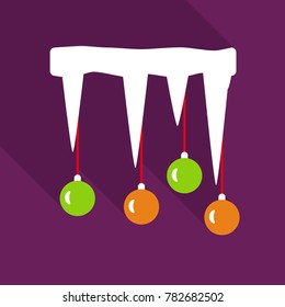 icicle christmas toy Vector illustration Christmas decorations with snowflake christmas tree balls